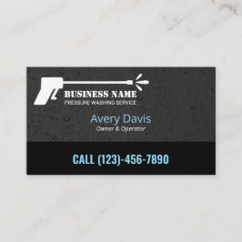 圧力洗浄力洗浄水滴ブラック 名刺