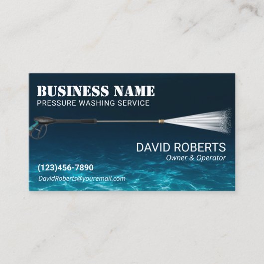 圧力洗浄力洗浄海ブルークリーニング 名刺 (正面)