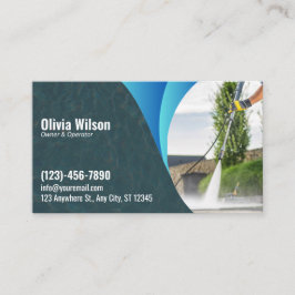 圧力洗浄力青色水テクスチャー 名刺