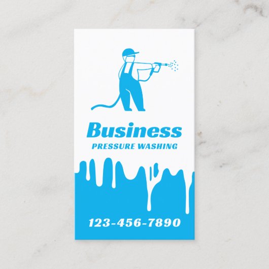 圧力洗浄可愛いパワーウォッシャーハウスクリーニング 名刺 (正面)
