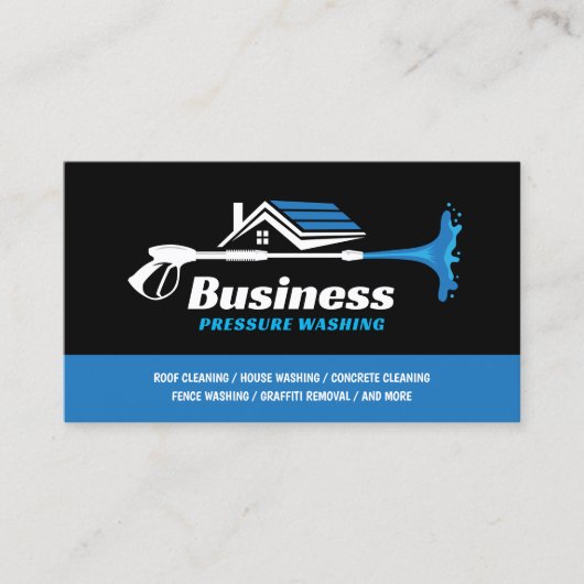 圧力洗浄式パワーウォッシャーブラックブルークリーニング 名刺 (正面)