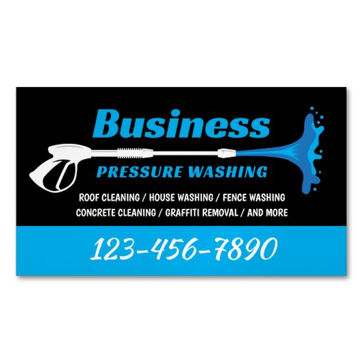 圧力洗浄式パワーウォッシャー洗浄すごい装置 マグネット名刺 (正面)