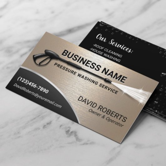 圧力洗浄式パワーウォッシャー金ゴールド金属洗浄 名刺