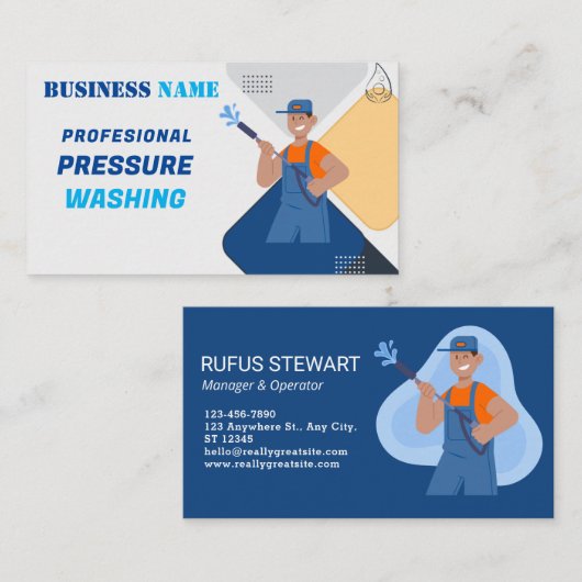 圧力洗浄式パワーハウス洗浄 名刺 (正面/裏面)