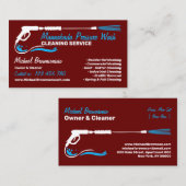 圧力洗浄式ブルゴーニュ式動力洗浄洗浄 名刺 (正面/裏面)