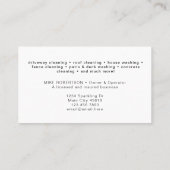 圧力洗浄式洗力式洗ハウス洗浄モダン 名刺 (裏面)