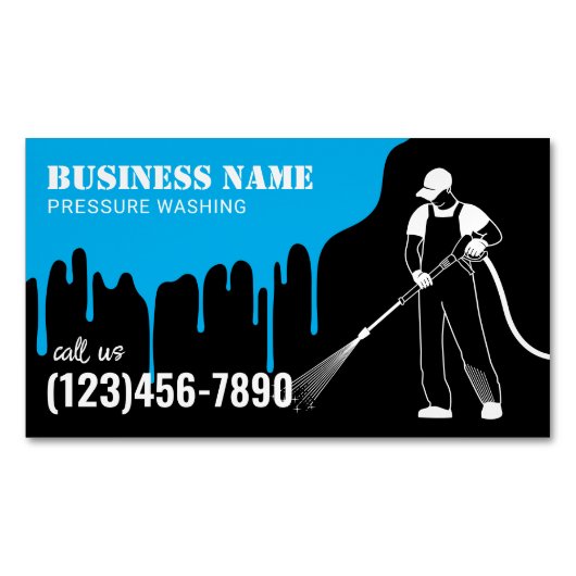 圧力洗浄式洗力式洗ハウス洗浄 マグネット名刺 (正面)