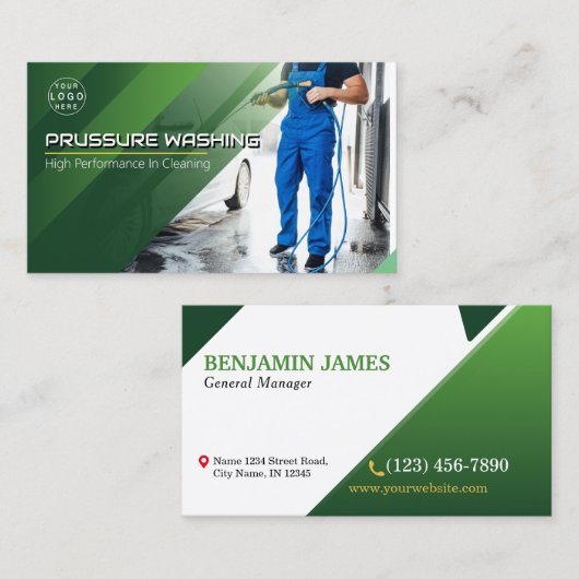 圧力洗浄式洗力式洗ハウス洗浄 名刺 (正面/裏面)