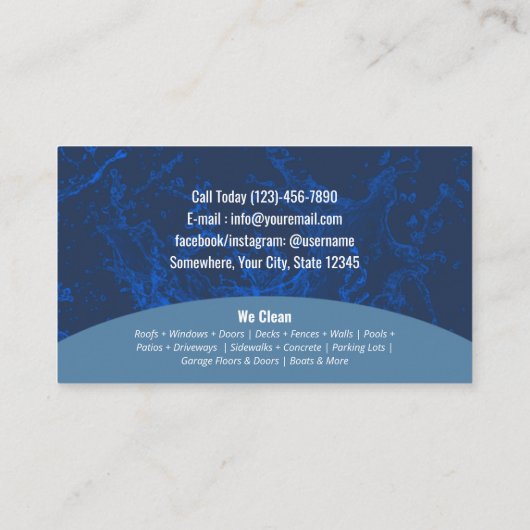 圧力洗浄式洗力式洗ハウス洗浄 名刺 (裏面)