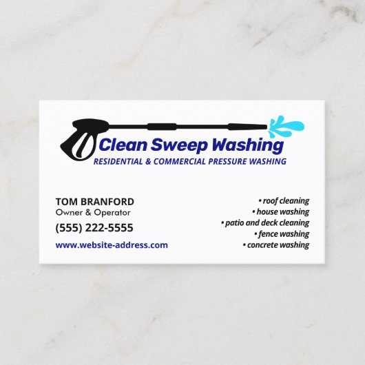 圧力洗浄式洗力式洗ハウス洗浄 名刺 (正面)