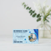 圧力洗浄式洗力式洗ハウス清掃モダン 名刺 (スタンド正面)