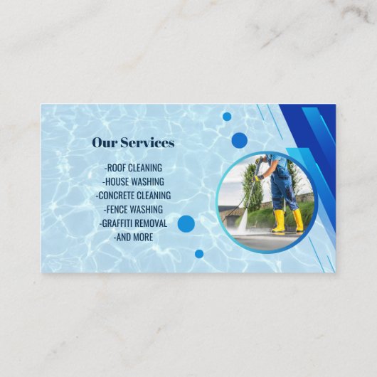 圧力洗浄式洗力式洗ハウス清掃モダン 名刺 (裏面)