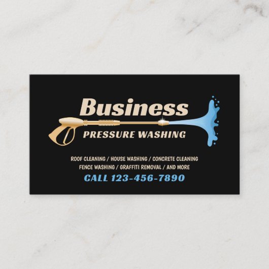 圧力洗浄式洗力洗浄金ゴールド洗浄サービス 名刺 (正面)