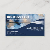 圧力洗浄抽象芸術ネイビー&金ゴールド洗浄 名刺 (正面)