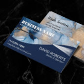 圧力洗浄抽象芸術ネイビー&金ゴールド洗浄 名刺