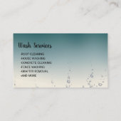 圧力洗浄気泡ティール（緑がかった色）電力洗浄洗浄 名刺 (裏面)