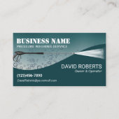 圧力洗浄気泡ティール（緑がかった色）電力洗浄洗浄 名刺 (正面)