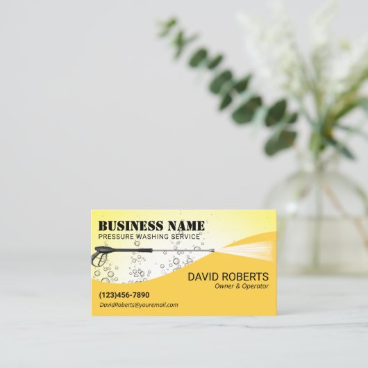 圧力洗浄気泡金ゴールド電力洗浄洗浄 名刺 (スタンド正面)