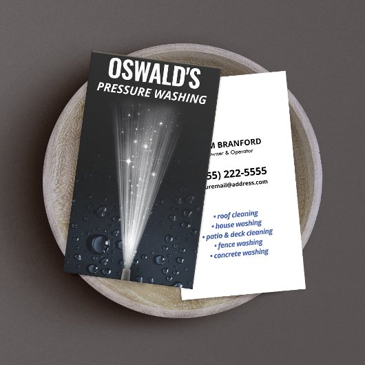 圧力洗浄水がパワー自動詳細をドロップ 名刺