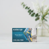 圧力洗浄水洗式水洗式ブルーシークリーニング 名刺 (スタンド正面)