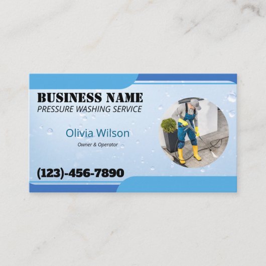 圧力洗浄水洗水滴 名刺 (正面)