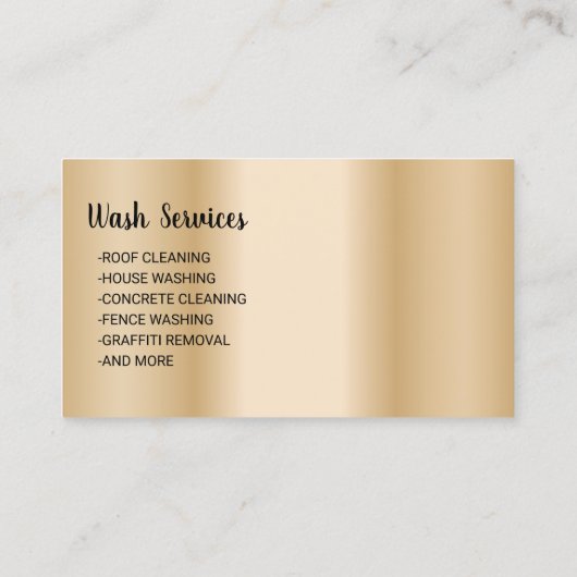 圧力洗浄水洗海軍および金ゴールド洗浄 名刺 (裏面)