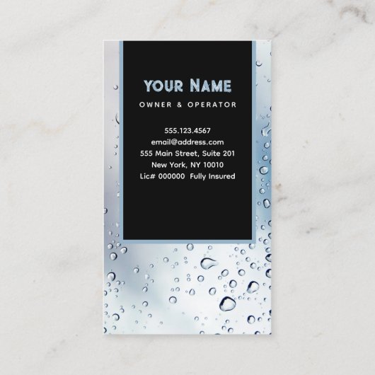 圧力洗浄水滴動力洗浄洗浄 名刺 (裏面)