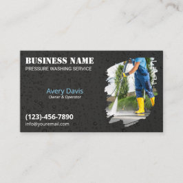 圧力洗浄水滴動力洗浄黒 名刺