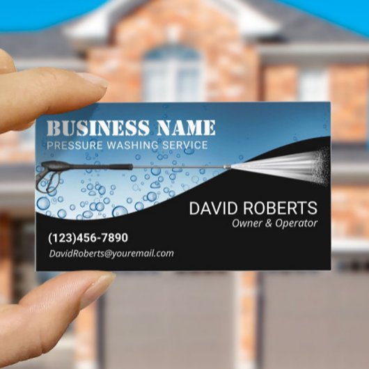 圧力洗浄水滴洗浄 名刺