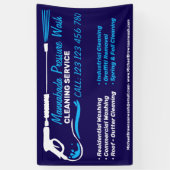 圧力洗浄海軍パワーウォッシュクリーナーショップ 横断幕 (縦)