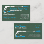 圧力洗浄緑色洗式洗力洗浄 名刺 (正面/裏面)