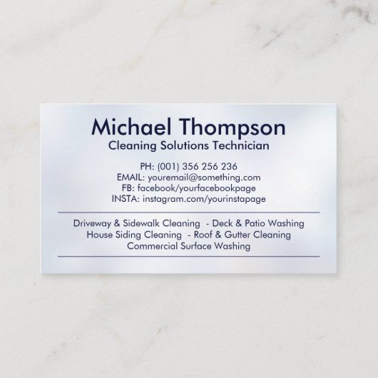 圧力洗浄設備 名刺 (裏面)