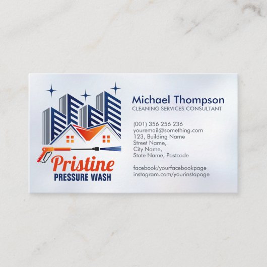 圧力洗浄設備 名刺 (正面)