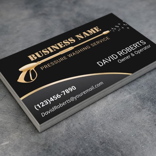 圧力洗浄金ゴールドパワーウォッシャーハウスクリーニング 名刺