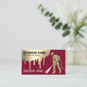 圧力洗浄金ゴールドパワーウォッシャー洗浄赤 名刺 (スタンド正面)