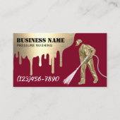 圧力洗浄金ゴールドパワーウォッシャー洗浄赤 名刺 (正面)