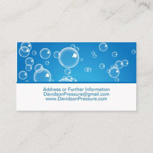 圧力洗浄青気泡 名刺 (裏面)