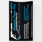 圧力洗浄黒洗式洗力洗剤ショップ 横断幕 (縦)