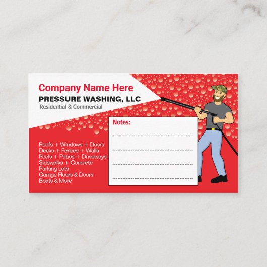 圧力洗浄/クリーニングテンプレート名刺 名刺 (裏面)