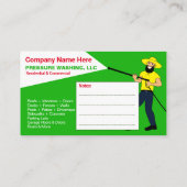 圧力洗浄・洗浄テンプレート名刺 名刺 (裏面)