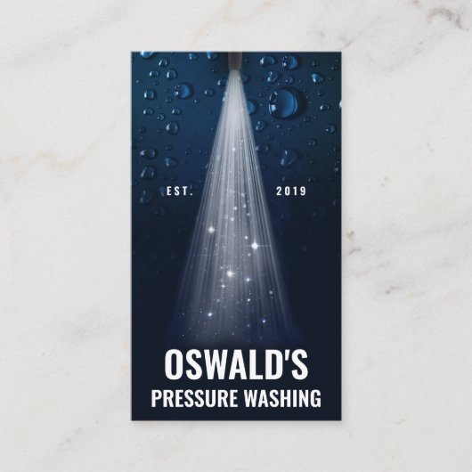 圧力洗浄、洗車自動詳細 名刺 (正面)