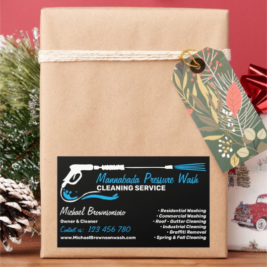 圧力洗浄 長方形シール (クリスマス)