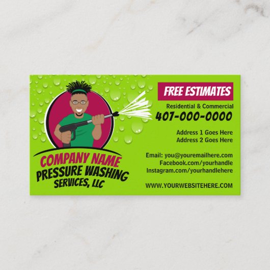 圧力電力洗浄とクリーニングのカスタマイズ可能バス 名刺 (正面)