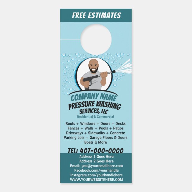 圧力電力洗浄とクリーニングのカスタマイズ ドアノブサイン (正面)