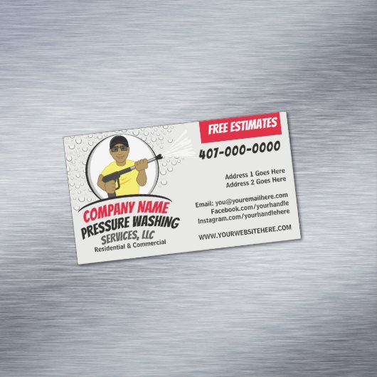 圧力電力洗浄とクリーニングのカスタマイズ マグネット名刺 (インサイチュ)