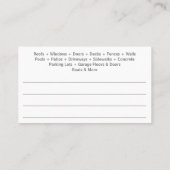 圧力電力洗浄とクリーニングのカスタマイズ 名刺 (裏面)