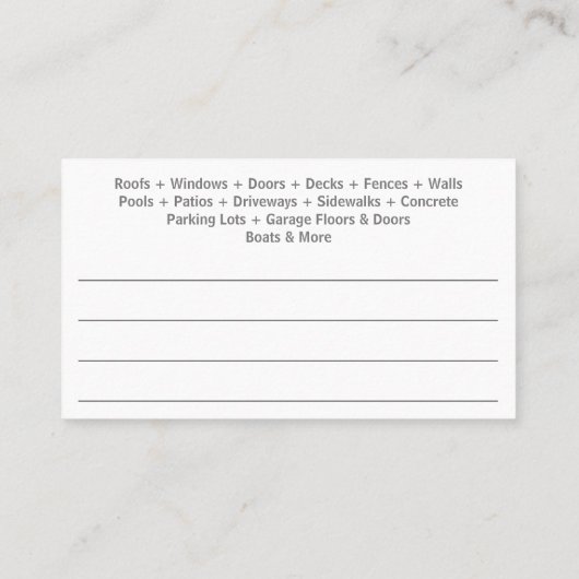 圧力電力洗浄とクリーニングのカスタマイズ 名刺 (裏面)