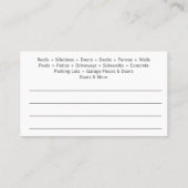 圧力電力洗浄とクリーニングのカスタマイズ 名刺 (裏面)