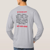 圧力電力洗浄と洗浄カスタマイズ可能な長さ Tシャツ (裏面)