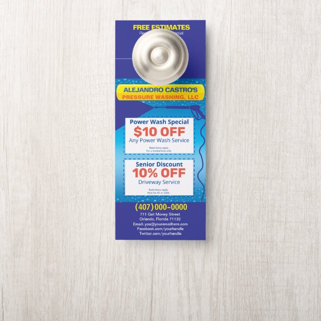 圧力電力洗浄テンプレート ドアノブサイン (ノブ)